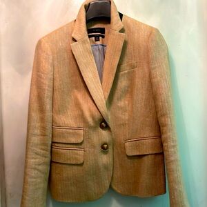 2p dalton J.Crew  tan herringbone blazer  2 button closure